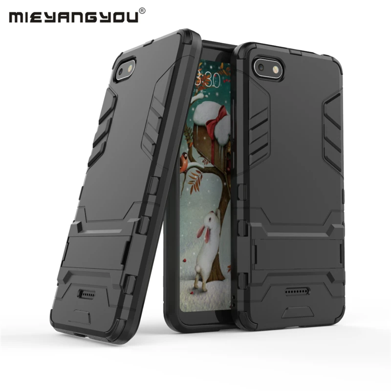 Fashion Full Cover Hard PC Iron Man Cases for Xiaomi Redmi 6A Soft Silicone Stand On Shell Bag |