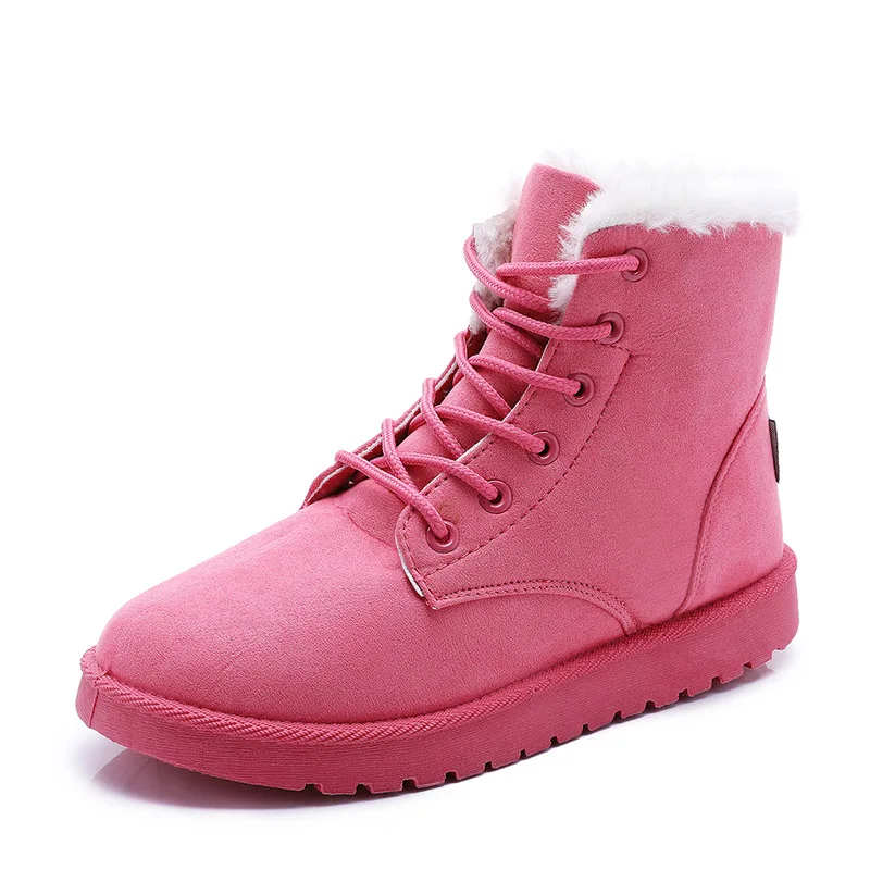 2017 New Anti-Slip Women Winter Martin Boots Faux Suede Waterproof Surface Lace-Up Plush Inner Keep Warm Lady Cool Shoes | Обувь
