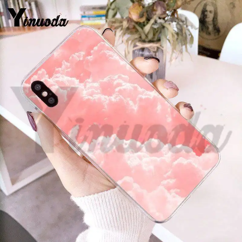 Чехол Yinuoda для iphone 7 6 X розовый милый чехол телефона с изображением неба космоса