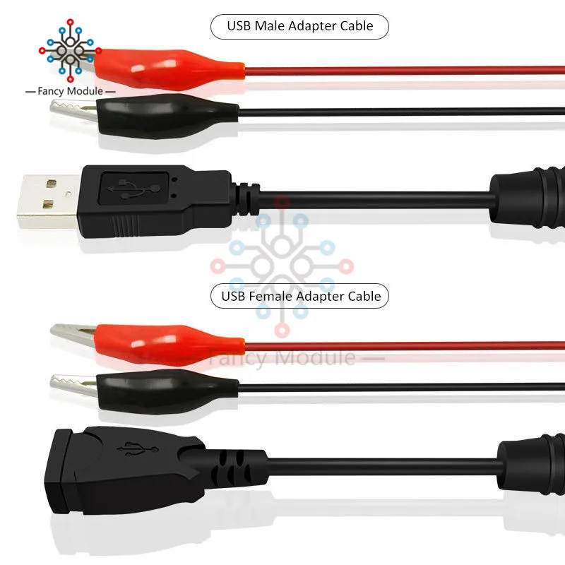 USB зажим-крокодил провод мужской/женский к USB тестер детектор DC измеритель напряжения мощность амперметра измеритель мощности монитор и т. д