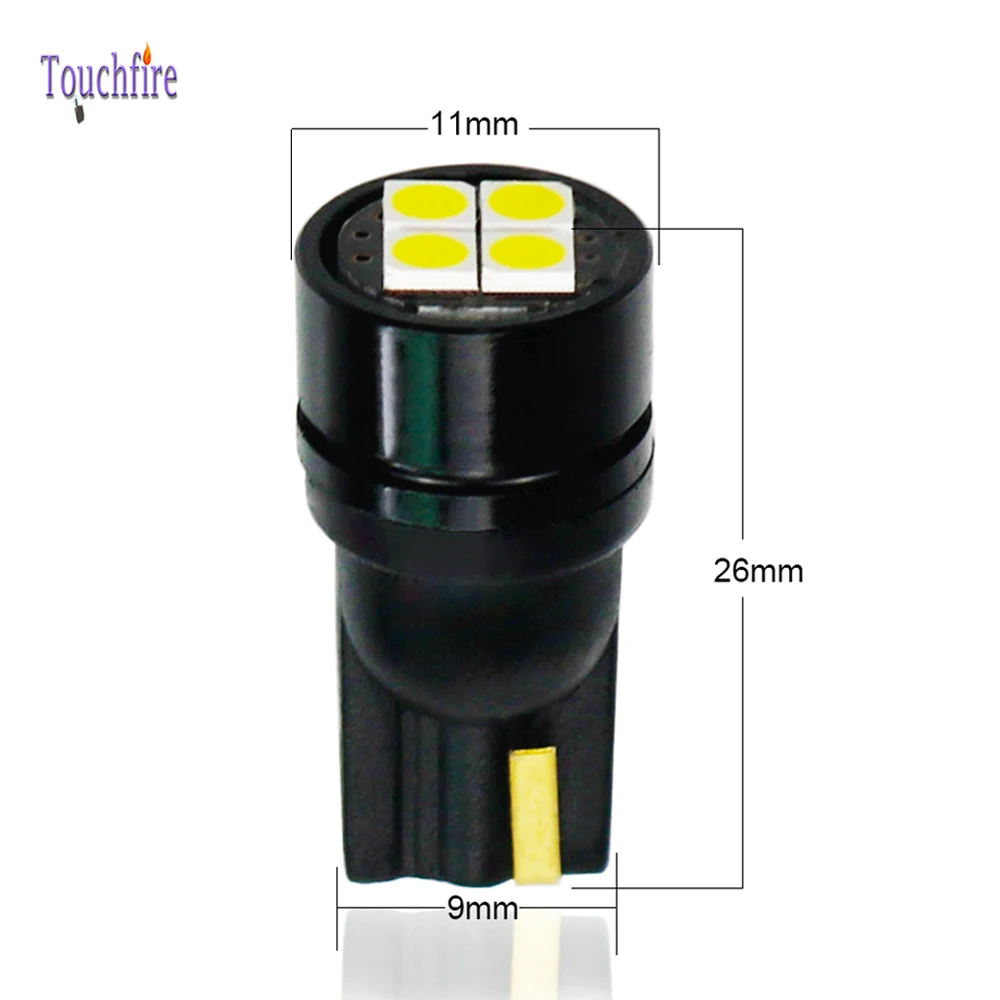 50 шт. светодиодные лампы T10 W5W 3030 SMD 4LED 168 194 габаритные огни для чтения боковые