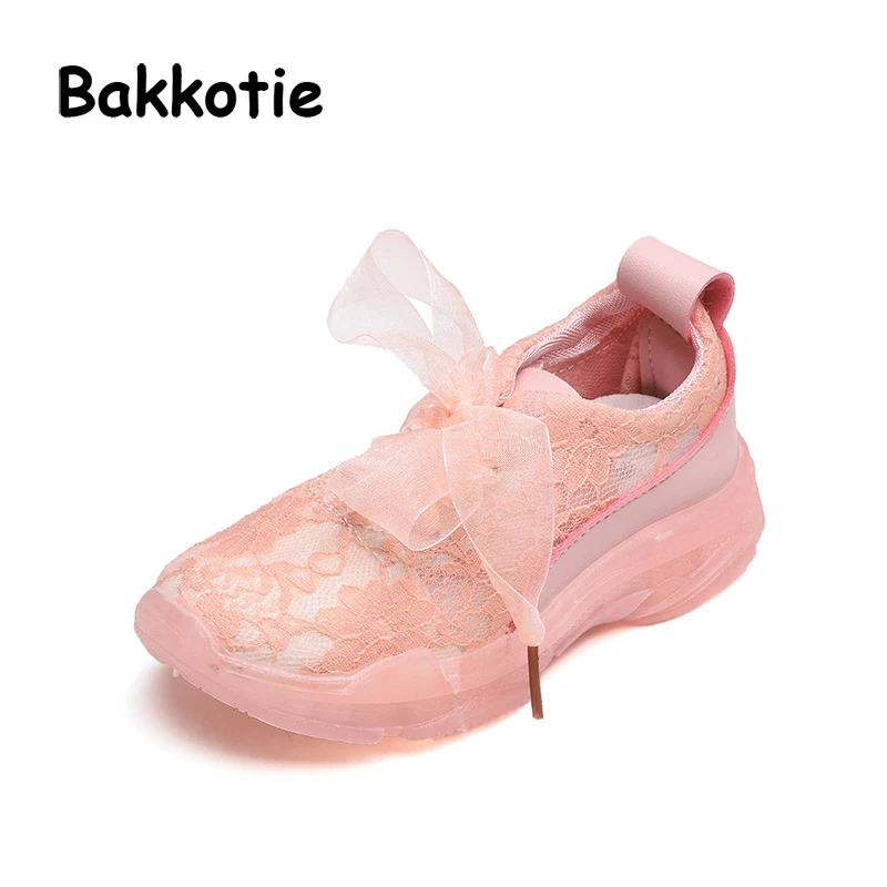Bakkotie 2018 детей Pu кожаные принцессы со шнуровкой тапки детские модные спортивная