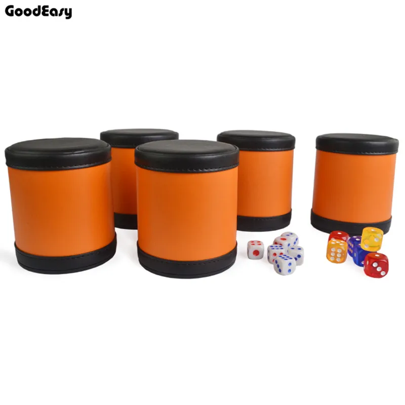 Горячий оранжевый кожаные кубики пластиковые чашки с 6 шт. Акриловые Кубики