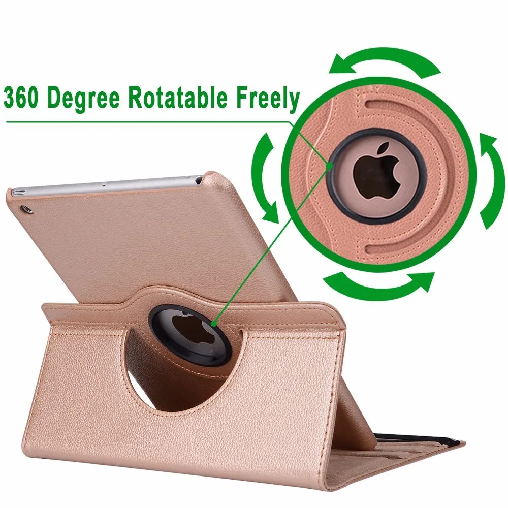Чехол для Apple iPad 9 7 дюйма 6 6th поколения Pro 11 12 2018 360 градусов вращающийся кожаный
