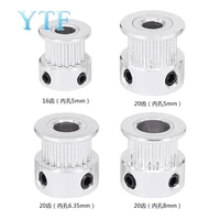100pcs 3d printer parts 2gt gt2 aluminum timing pulley 20 tooth 16 teeth bore 5 6 6 35 8mm synchronous wheel width 6mm