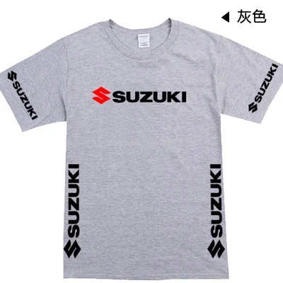 Серый Летняя Однотонная футболка S car shop с короткими рукавами, футболка Suzuki, одежда s-xxxl Размер - Цвет: Серый