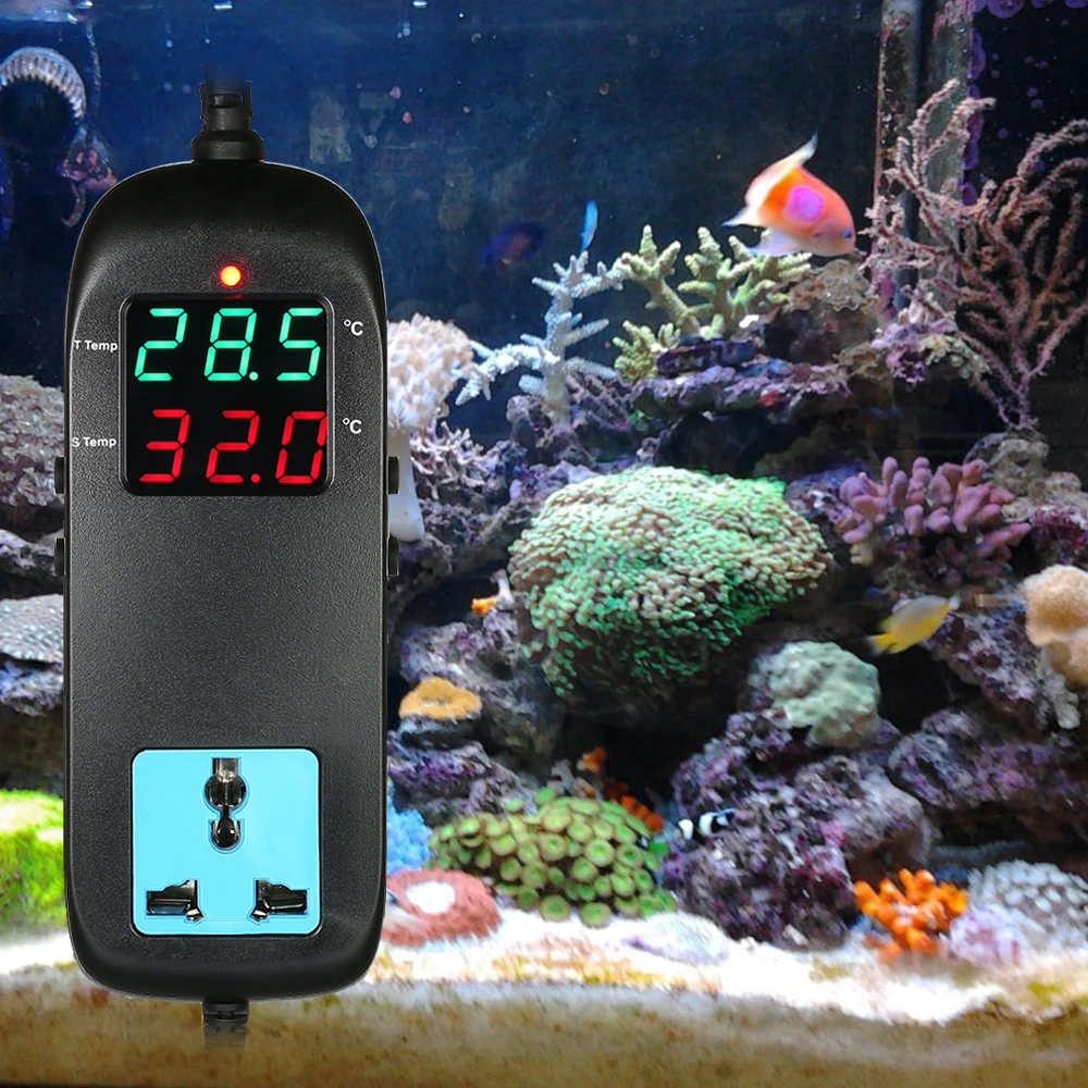 Светодиодный регулятор температуры-40 до 120 C цифровой термостат для теплицы, интеллектуальный регулятор с розеткой для ЕС, США, Великобритании
