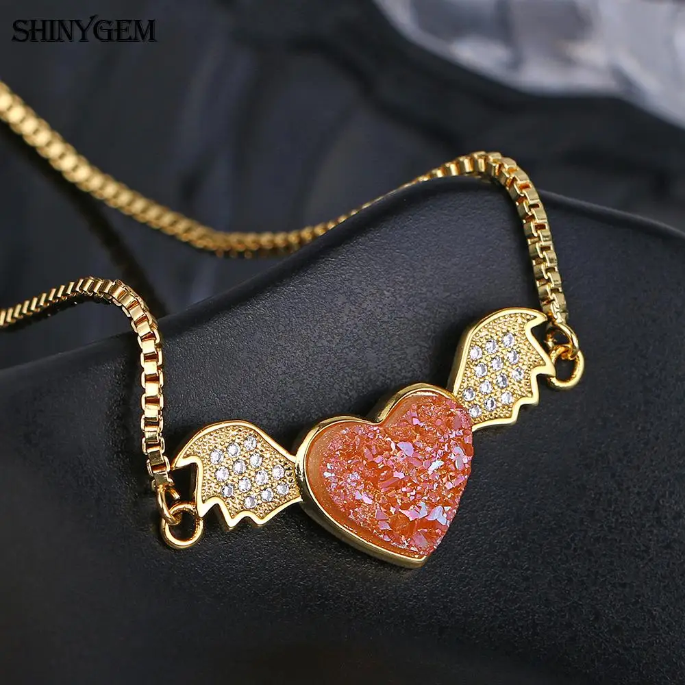 Женские очаровательные браслеты ShinyGem Little Devil с милым сердечком из натурального