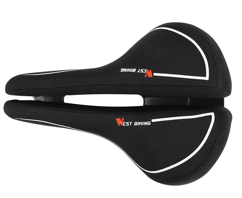 WEST BIKING, удобное велосипедное седло с задним фонарем, велосипедное седло, подушка, противоударное, полое, дизайнерское, дорожное, MTB, велосипедное седло