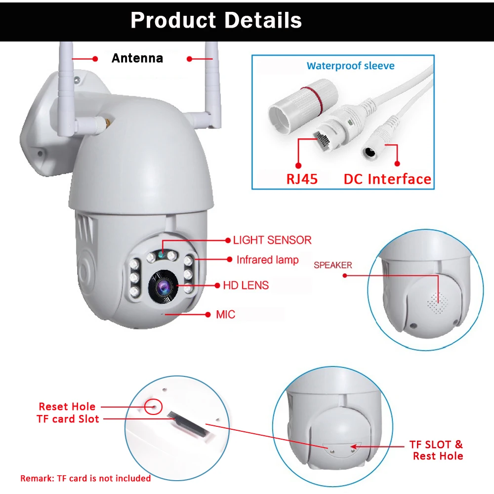 CTVMAN 1080P PTZ IP камера wifi наружная скорость купольная беспроводная безопасности ICSEE