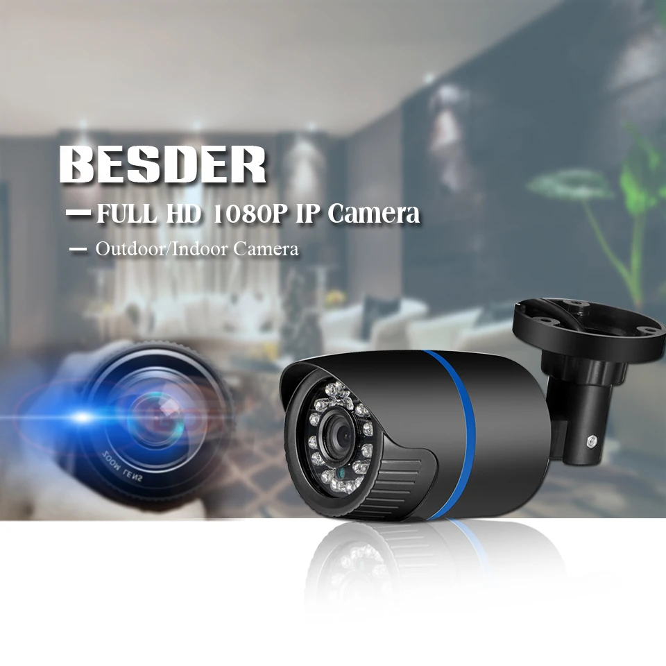 IP камера BESDER Full HD 1080P 12 в пост. Тока/48 В с датчиком движения|hd 1080p ip camera|1080p cameraip camera |