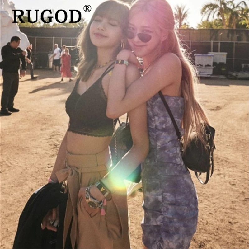 RUGOD/корейское сексуальное мини платье туника модное облегающее без рукавов с