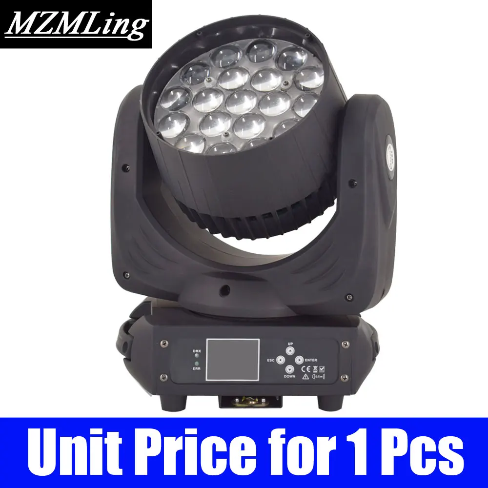 Unit Price for 1 Pcs 19x15 Вт светодиодный RGBW 4в1 светильник для мытья/масштабирования с кольцевым управлением DMX512 светильник с подвижной головкой Профессиональный DJ/бар/вечерние/шоу/сценический светильник - Цвет: Unit Price for 1 Pcs