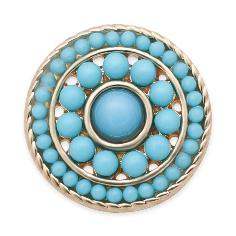 KZ3303 New Fashion Beauty Golden Round Beads 22mm snap buttons fit 18mm jewelry wholesale | Украшения и аксессуары