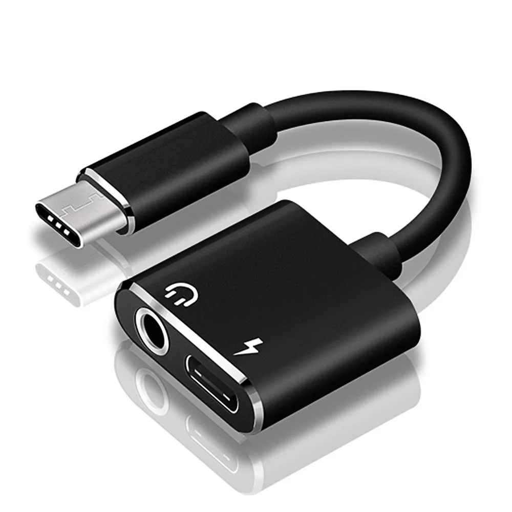 Тип usb C аудио адаптер Тип-C до 3,5 мм, AUX, разъем наушников Splitter Зарядное устройство кабель для huawei P30 Lite для Xiaomi 6 8 9