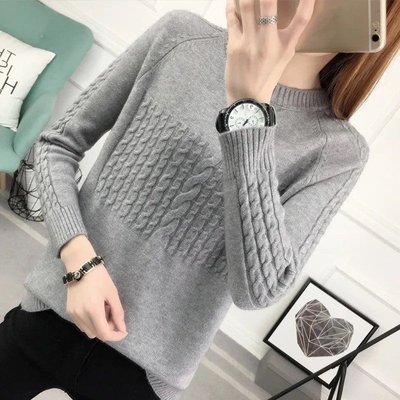 Autumn Winter Tops Women Sweaters And Pullovers Korean style Long sleeve Casual K Sweater Slim Knitted Jumper Black Knitwear | Женская