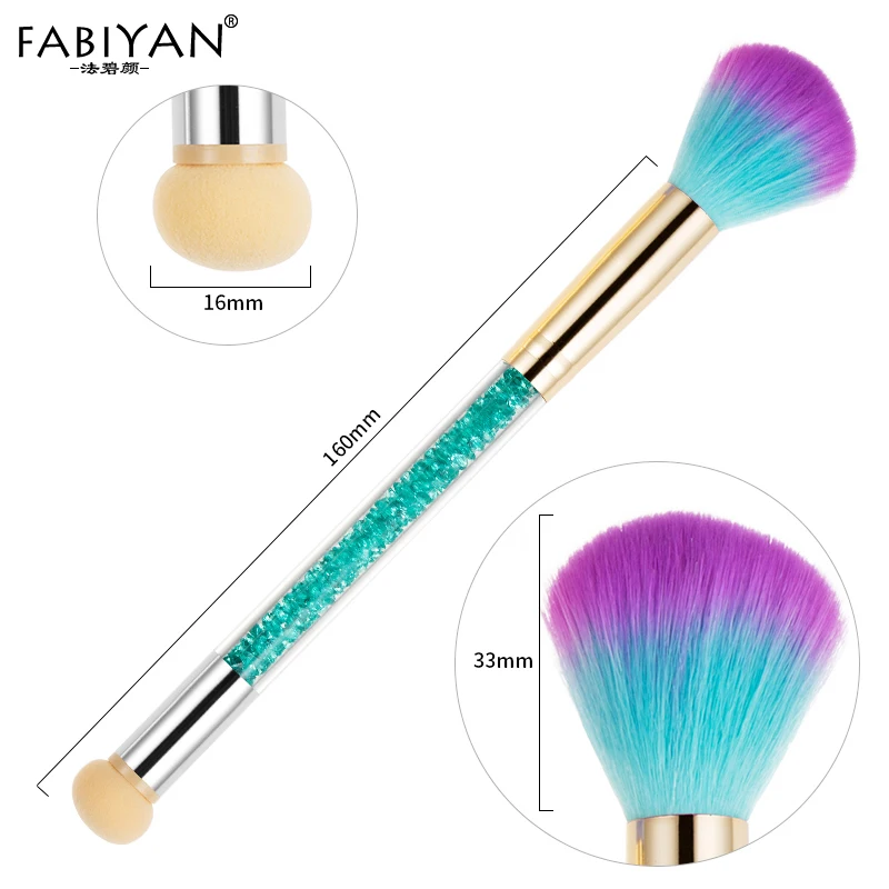 Двухсторонняя ручка Стразы для дизайна ногтей мягкая щетка градиентная губка