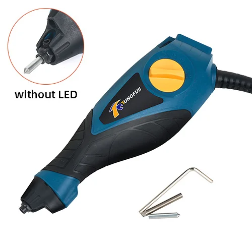 Without Led Light Электрический гравер для металла, стали, дерева, стекла, нефрита, резьба по дереву, Мини электрическая ручка для гравировки, инструмент для резки с наконечниками из карбидной стали - Цвет: Without Led Light