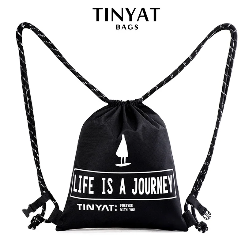 TINYAT мужской женский рюкзак на шнурке супер легкий спортивный плечо