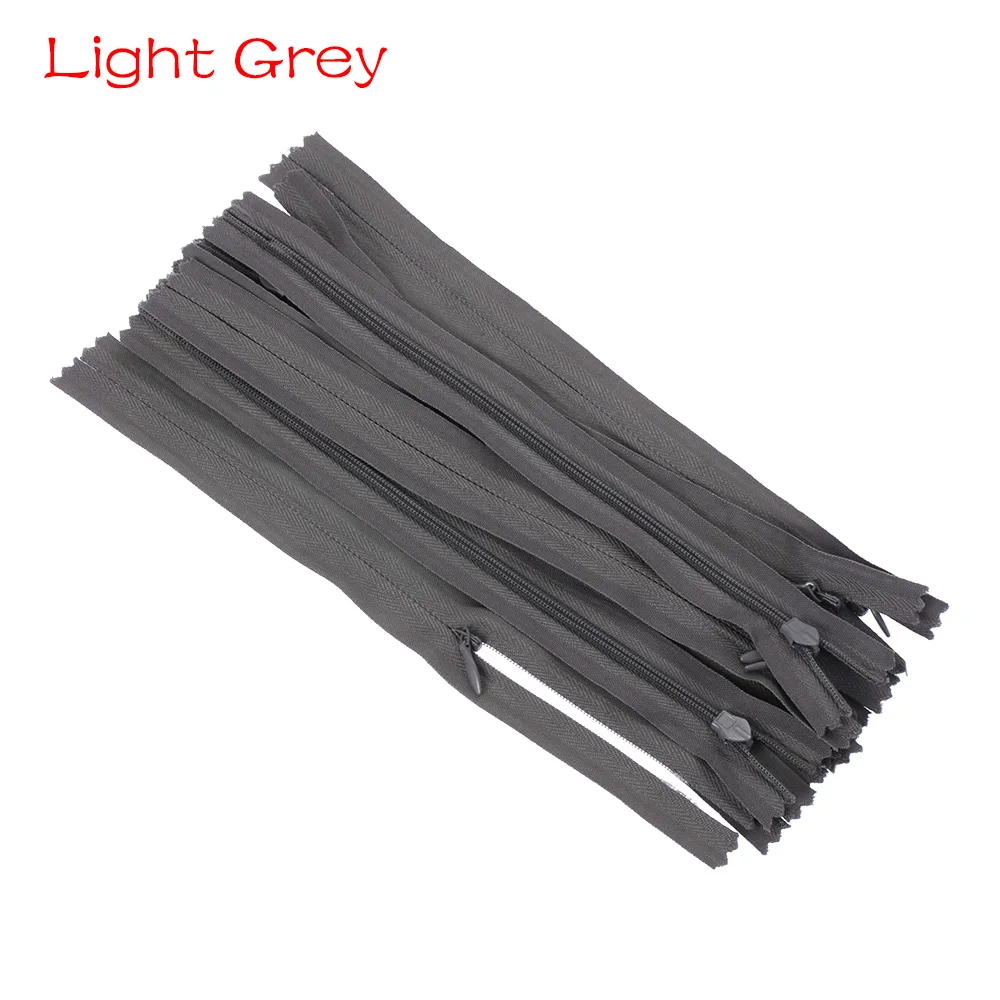 light gray 10 шт./лот Высокое качество 20 см длина красочные нейлоновые молния портной одежды швейные изделия ручной работы DIY аксессуары 23 Цвета - Цвет: light gray