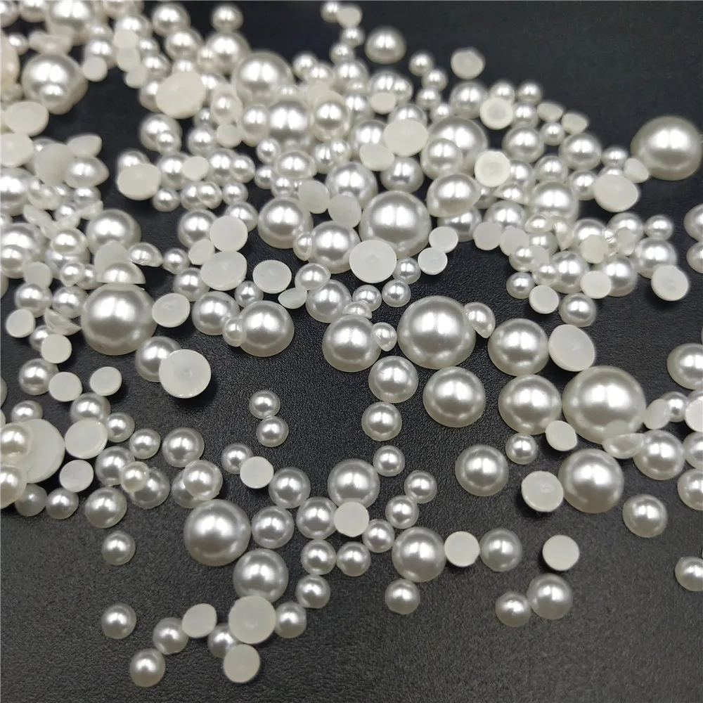 Полукруглые Акриловые искусственные жемчужины 2000 шт., 3-8 мм, с плоским основанием, № бусины с отверстиями для самостоятельного изготовления ювелирных изделий, Ремесло Украшение для альбома