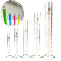 kicute new 5ml 10ml 25ml 50ml 100ml graduated cylinder measuring tool lab glass measuring container chemistry cylinder set