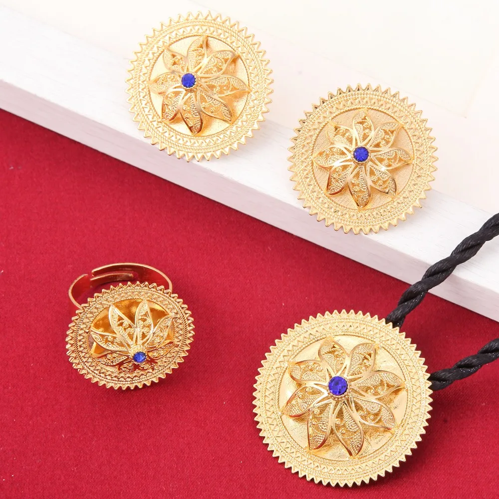 Новый Этнический комплект ювелирных изделий из эфиопской цепочки с подвеской