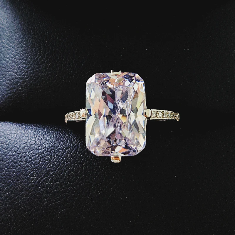2021 New Luxury Radiant 925 Sterling Silver Engagement Ring For Women Lady Anniversary Gift Jewelry Wholesale R5339S | Украшения и