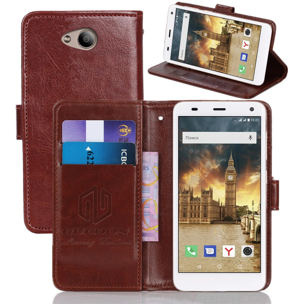 GUCOON Классический чехол-бумажник для Fly Life Compact 4G чехол из искусственной кожи винтажный флип-чехол s модная сумка для телефона щит