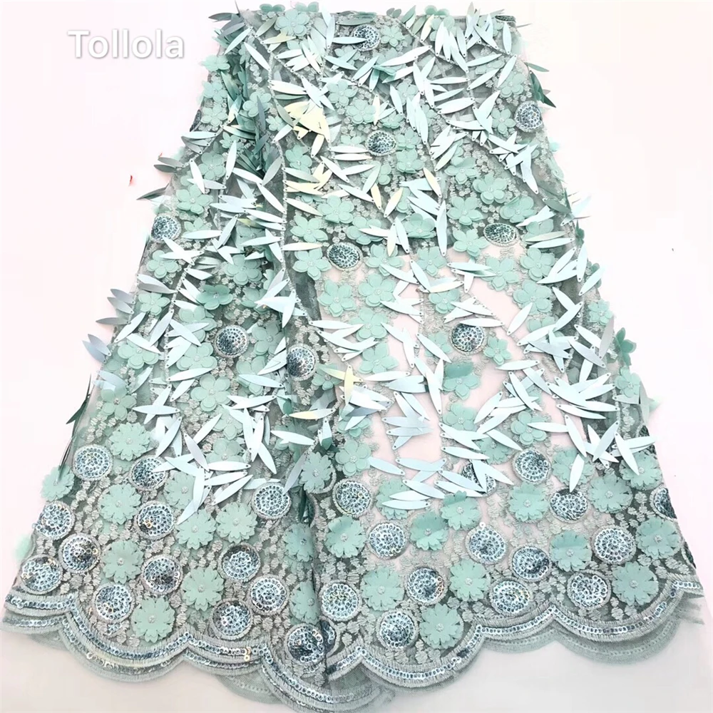 Tollola 2019 золото блёстки Новый дизайн Африканский кружево ткань французский Тюль