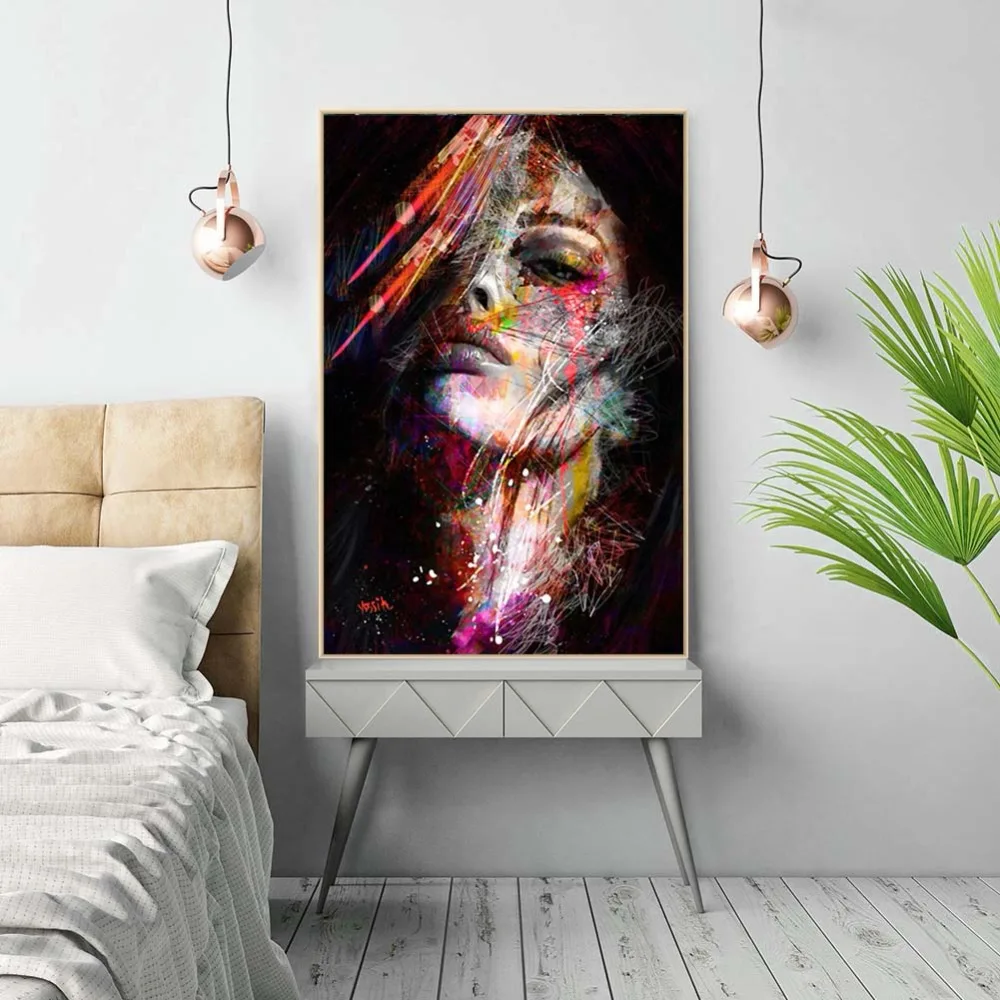 

Canvas Painting Wall Art Pictures Prints Colorful Woman on Canvas Home Decor Wall Poster Decoration for Living Room No Frame