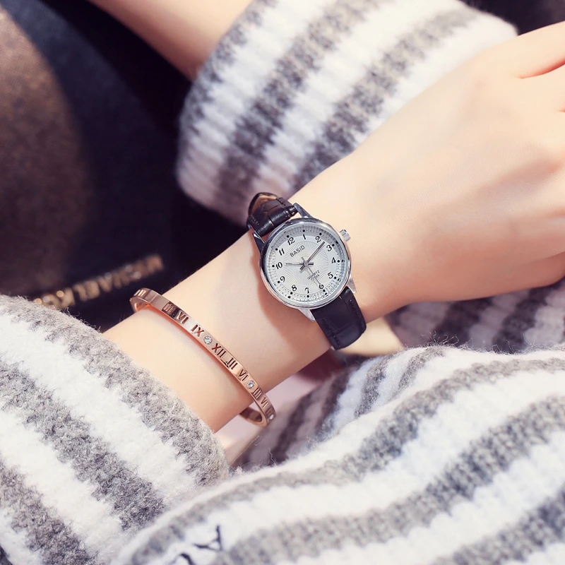 Модные роскошные часы BASID женские качественные кварцевые рождественский подарок