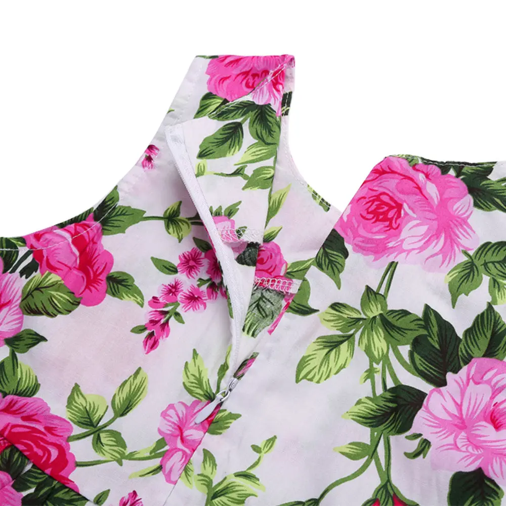 платья для девочек хлопок Цветок одежда платье летнее безрукавный принцесса