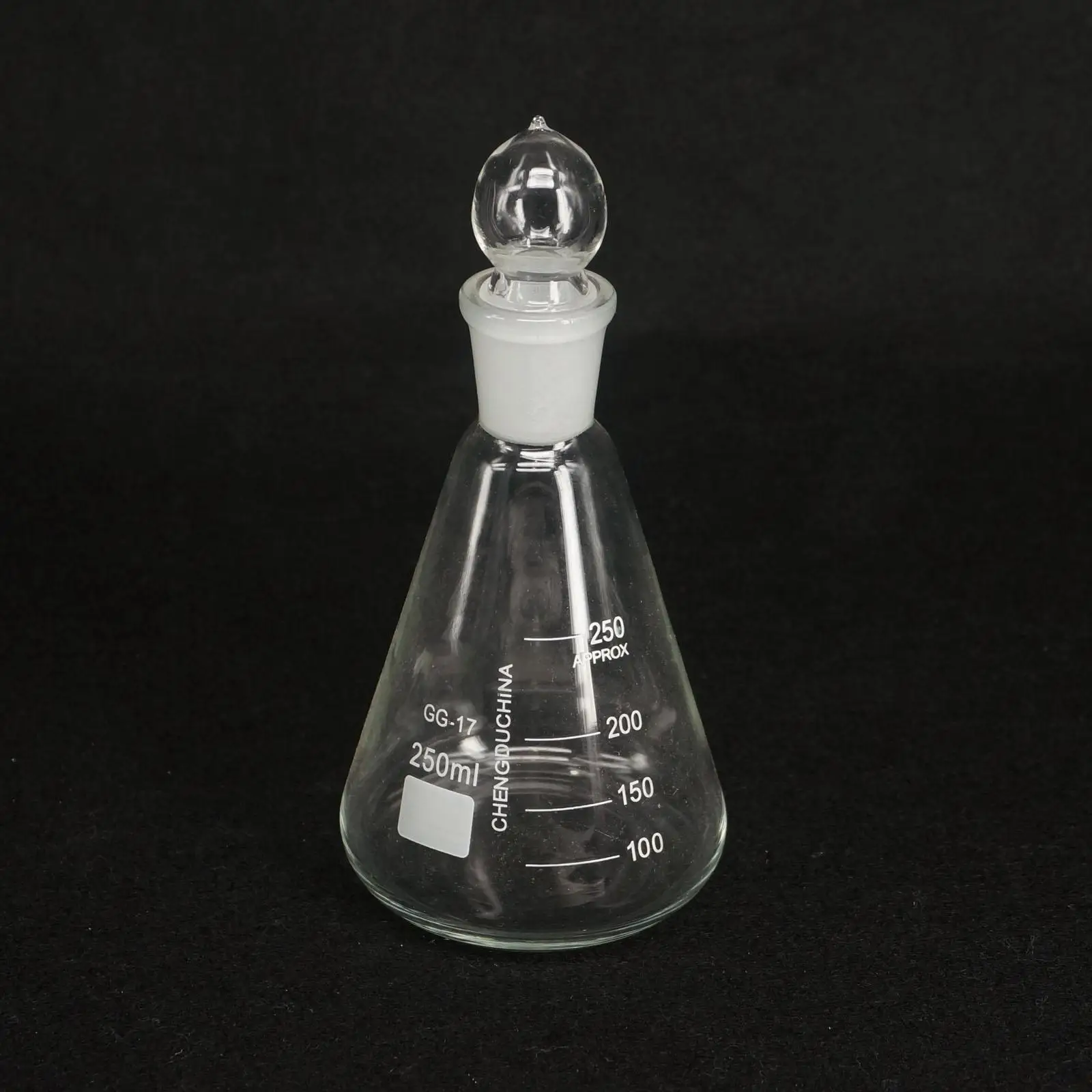 250 мл лабораторное боросиликатное стекло Erlenmeyer коническая колба с