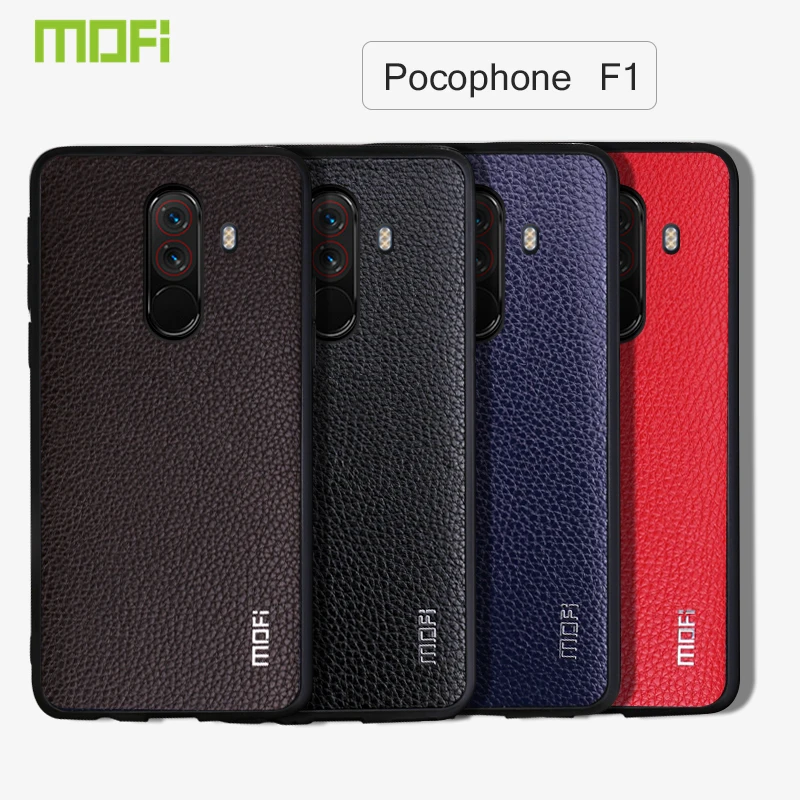 Чехол Poco F1 Mofi для Xiaomi Pocophone чехол Pocophonef1 из искусственной кожи текстурированная