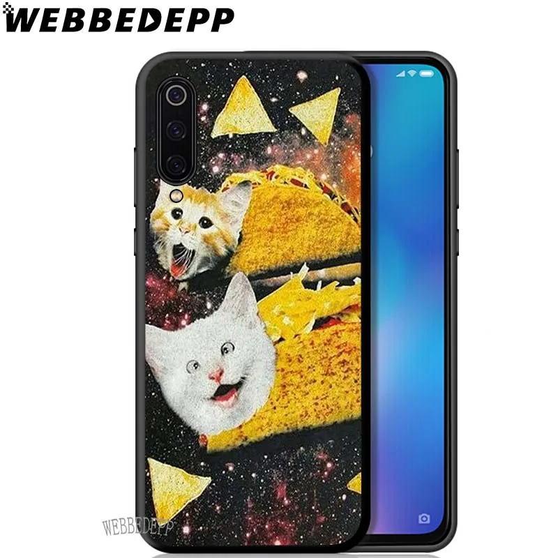 WEBBEDEPP мягкий чехол из ТПУ с изображением кота пиццы в космосе для Xiaomi Redmi GO Note 4 4X 5 6