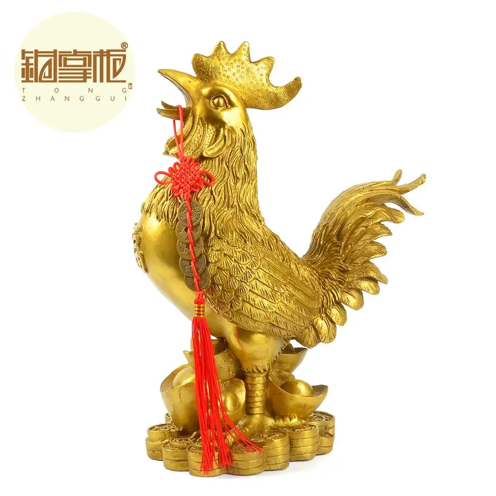 Куриный петух на удачу золотые медные украшения хуаша ремесла украшение для дома