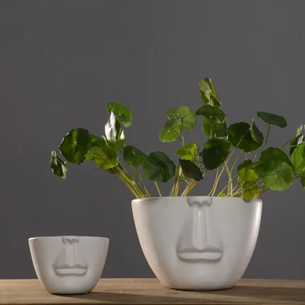 Ручная работа креативная белая керамическая ваза для лица человека Современная