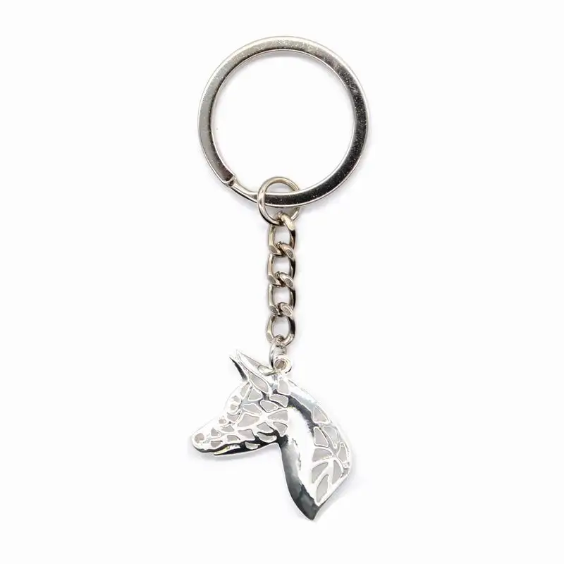 

Lovers' Dog Shaped Key Chains Women Metal Basenji Profile Alloy Key Chains