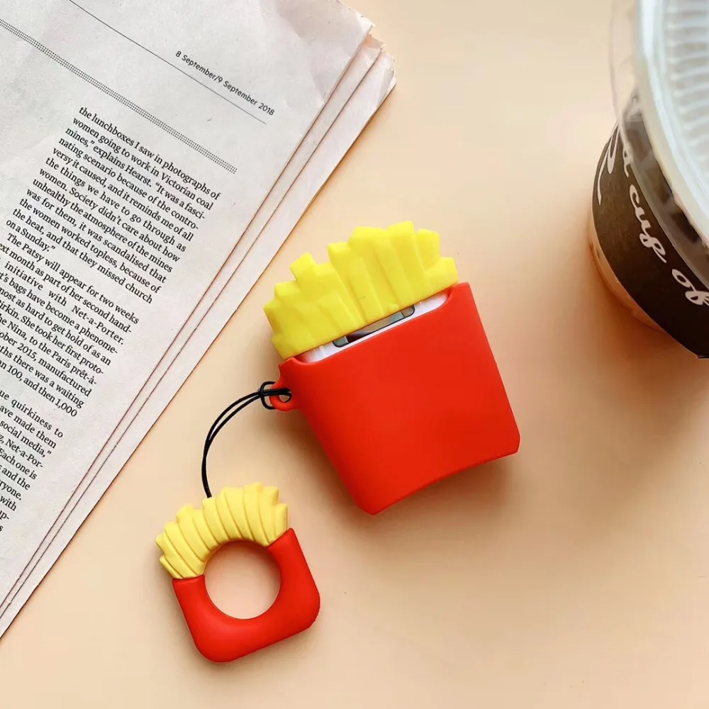 Силиконовый чехол с попкорном, наушники для Apple Airpods, Bluetooth, беспроводные наушники, защитный чехол, коробка для Air Pods, наушники, сумка