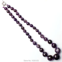high quality 10 20mm pretty natural faceted round shape crystal stone gem necklace 17 5 inch w2800