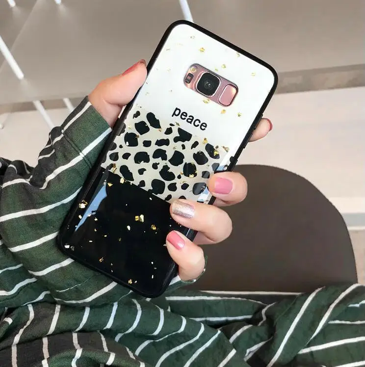 Luxury Fashion IMD Epoxy Gold foil Case For Coque Samsung Galaxy S8 S9 S10 PLUS S10+ S10E Note 8 9 S8+ S9+ Funny Fundas Cover |
