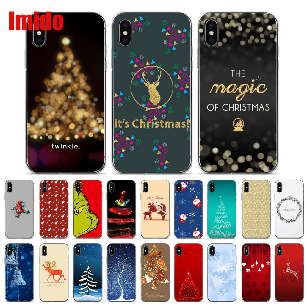 Happy рождественские обои для iPhone 7 7plus печать рисунок телефон чехол iphone 8 6 S Plus SE XR XS