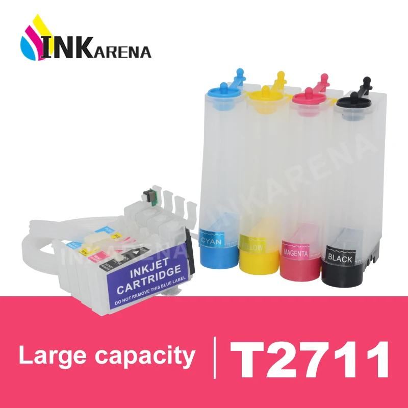 Система СНПЧ INKARENA T2701 T2704 T27 для Epson с чипом ARC принтера WF 7715 7710 7720 7210 7110 7610 7620 3620