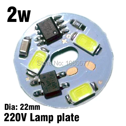 

1000 pieces AC180V-260V 2W Lamp plate 22mm diameter integrated IC LED driver 5730 SMD PCB base plate