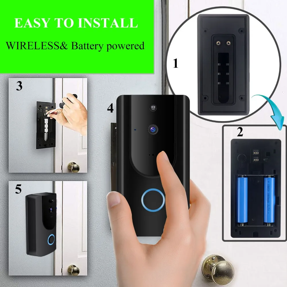 Беспроводной Wi Fi 1080 P дверной Звонок камера IP Кольцо Дверной звонок двухстороннее