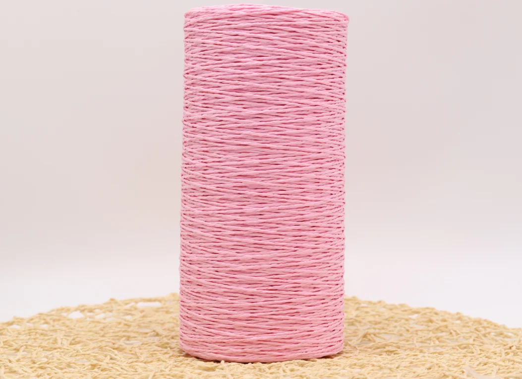 pink 500 г/лот соломенная пряжа из рафии, ручная вязка, летняя шляпа, сумки, пряжа для рукоделия - Цвет: pink