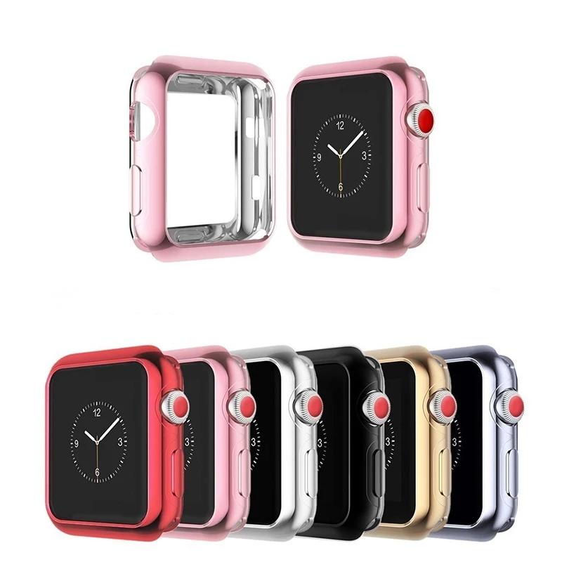 Hoesje Защитные чехлы для Apple Watch 4 3 2 1 Защитная крышка 38 мм 40 мм 42 мм 44 мм мягкий силиконовый бампер Estojo Cas Etui Coque