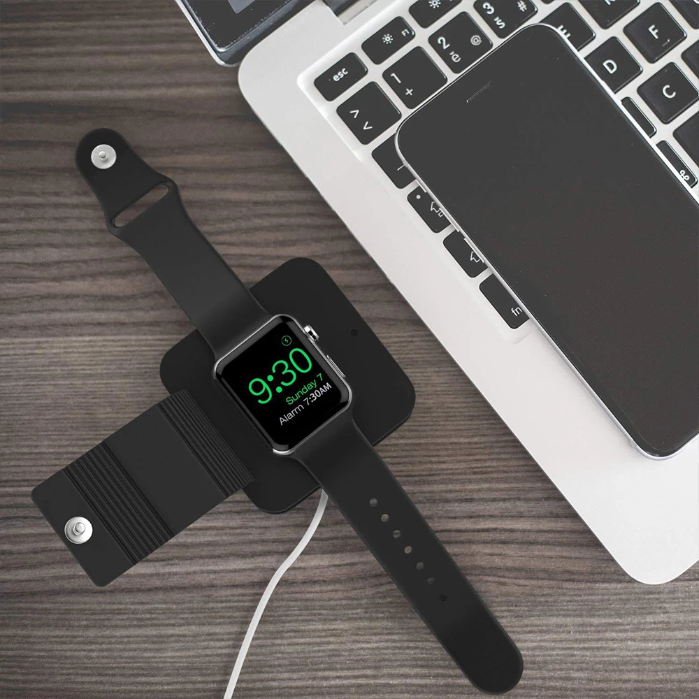 Ascromy для Apple Watch 4 3 2 1 iWatch чехол зарядки Мягкий силиконовый док станции хранения