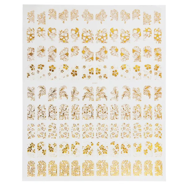 AD102 1 шт 3D золото Bronzing наклейка на ногти DIY святить Клей цветок полный гель лак для ногтей Art Маникюр CHAD101-106 - Цвет: AD102